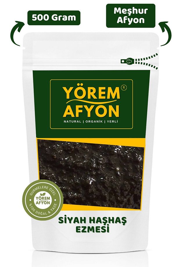 Meşhur Afyonkarahisar Yöresinden Coğrafi Tescilli Kavrularak Öğütülmüş Siyah Haşhaş Ezmesi | 500gr. - 1
