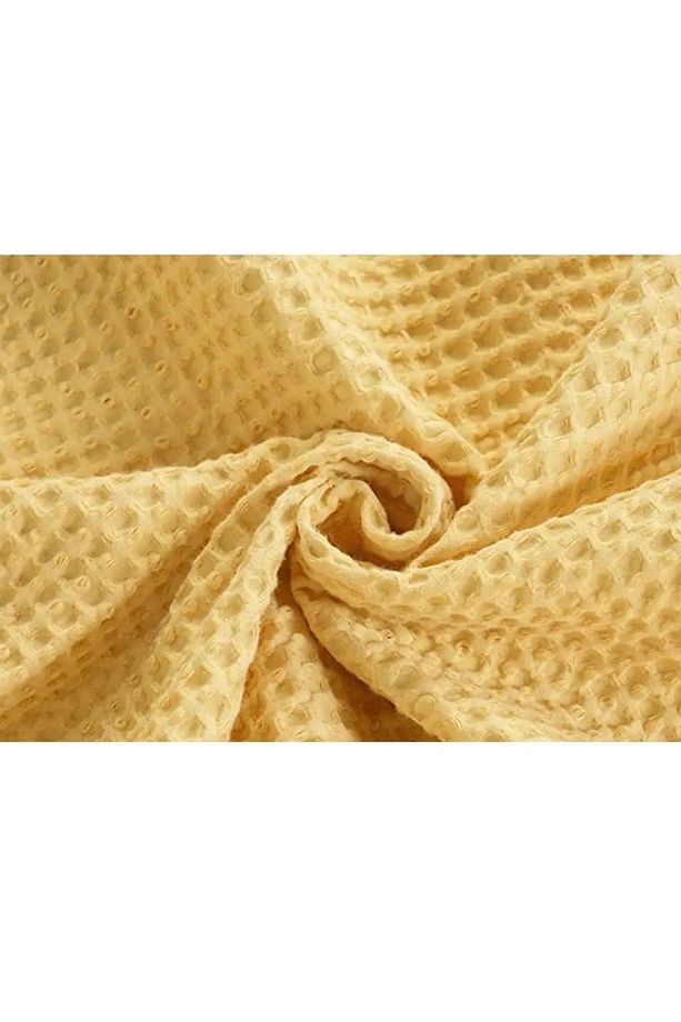 Tek Kişilik Sarı Waffle Desenli Pike Pamuklu Tek Kişilik 160 X 230 Cm - 3