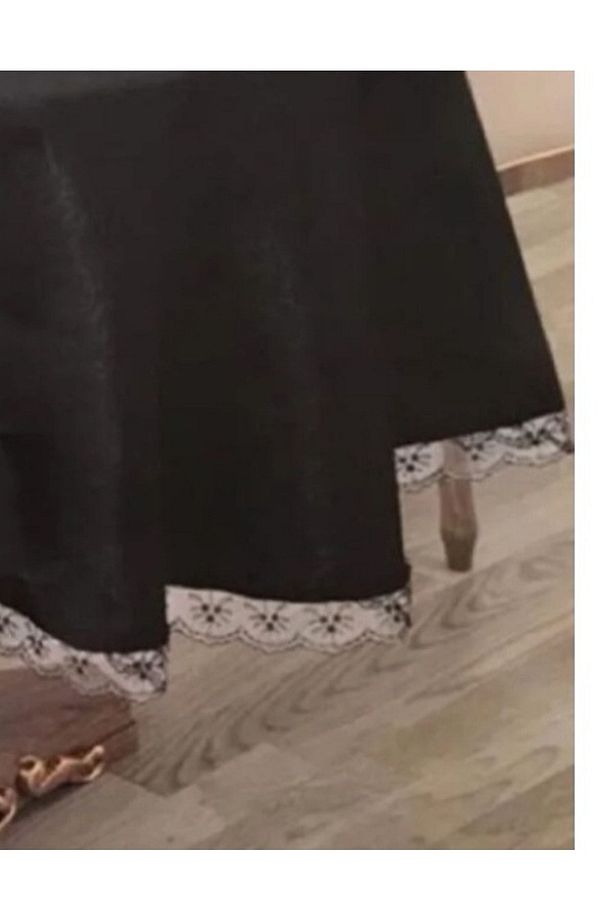 Kdk Fransız Dantelli Dertsiz Masa Örtüsü Yuvarlak (180) - 2