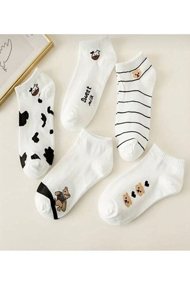 5 db mintás női cipó zokni készlet - 5