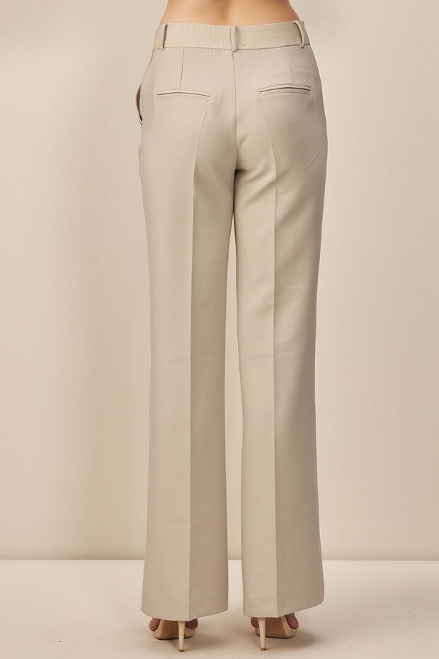 İspanyol Paça Taş Dokuma Pantolon - 7