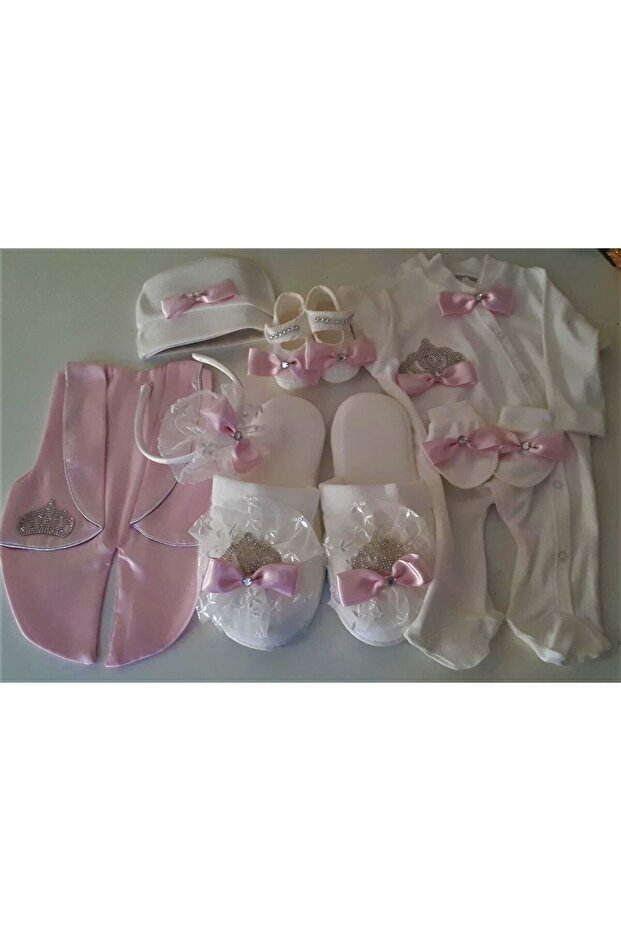 Baby Hospital Release Mevlüt Set Maternity Set Slipper Crown Slipper Crown Pregnant Birth Gift