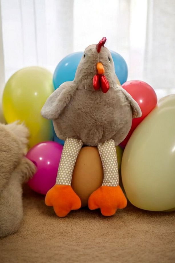 Sevimli Tavuk  40 cm Gıt Gıt Gıdak Peluş  Oyuncak ve Uyku Arkadaşı - 1