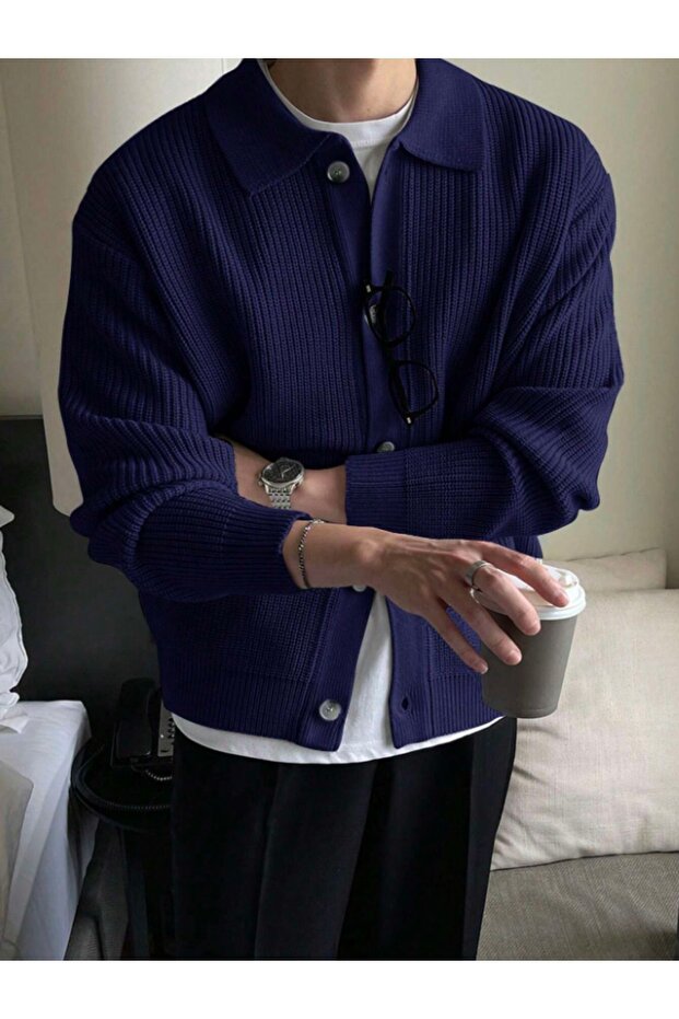 Button Detailed Regular Fit Cardigan