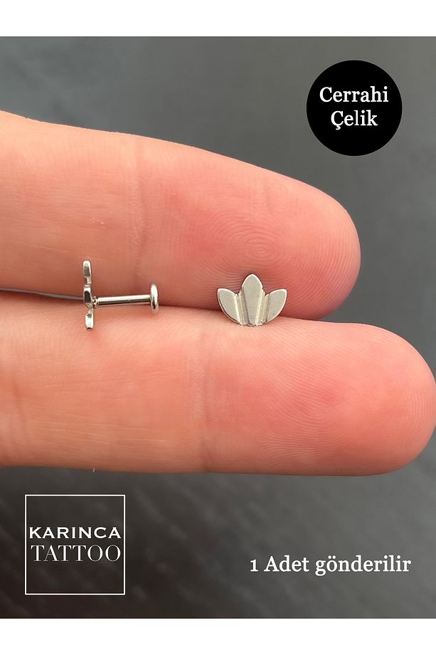 Lotus Flat Conch Forward Helix Kulak Tragus Piercing Küpe - 2