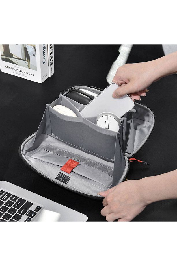 Macbook Aksesuar Çantası Wiwu Warriors Tech Pouch X Pro Dupont Cordura 1000D Naylon Kumaş Siyah - 5