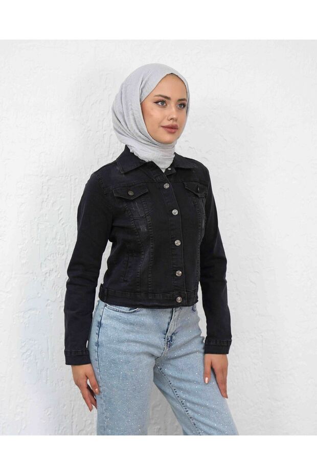 سترة قصيرة من الدنيم - 4