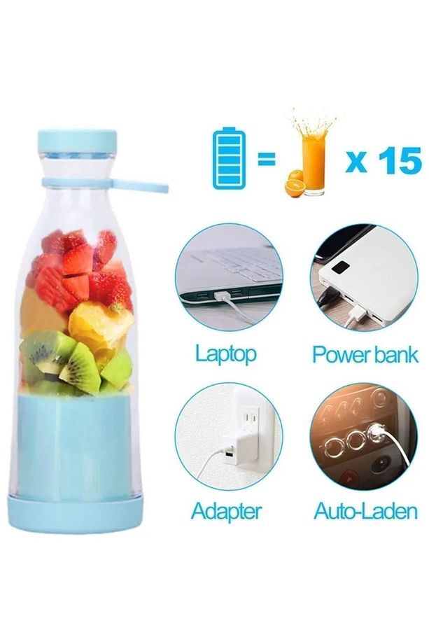 Mini Taşınabilir Şarjlı Şişe Smoothie Meyve Sebze Blender - 6