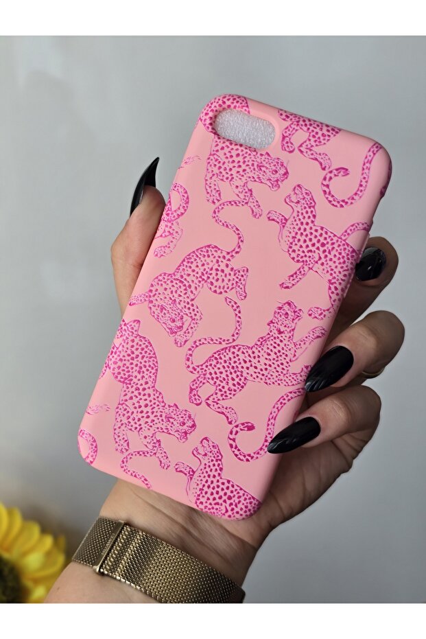 حافظة إطلاق وردية منقوشة متوافقة مع هاتف Iphone 7/8/SE - 3