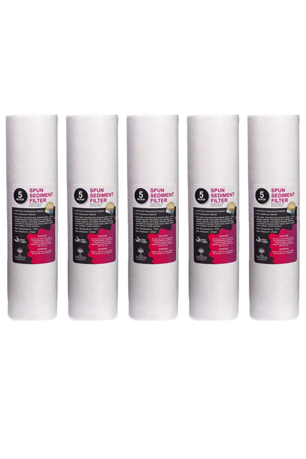10 Adet Açık Kasa Su Arıtma Filtre 1-5 Mikron Sediment Spun Filtre - 3