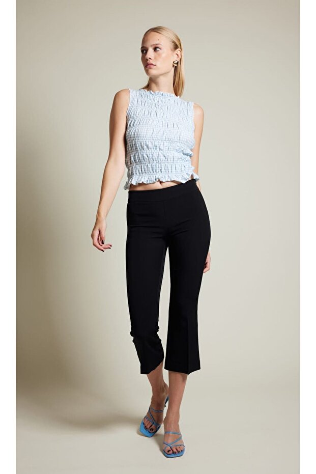 LASTİK BÜZGÜLÜ BLUZ - 1