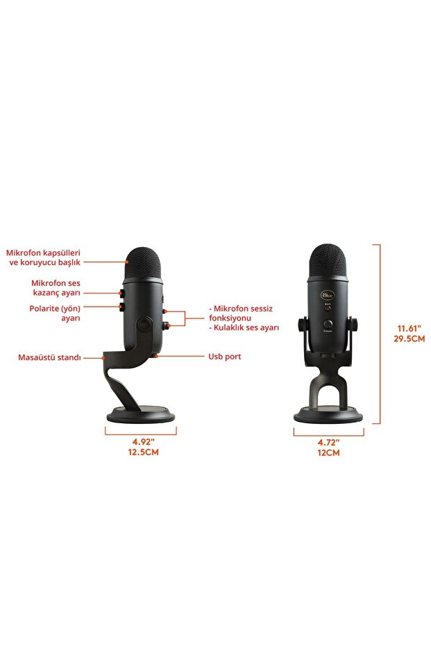 Usb Yayıncı Mikrofonu - Mavi - 8