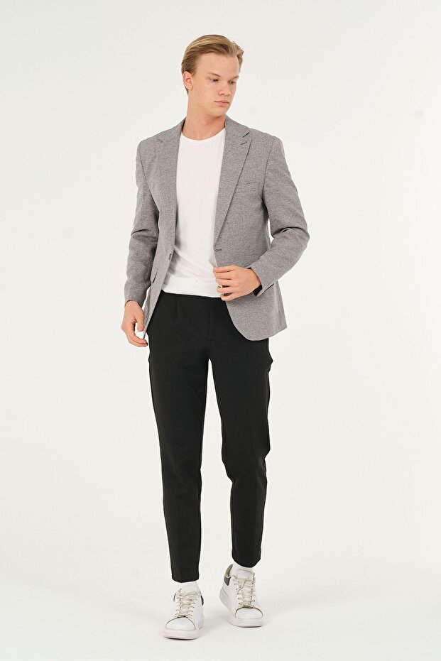Gray Slimfit Classic Lined Regular Blazer Jacket - 3