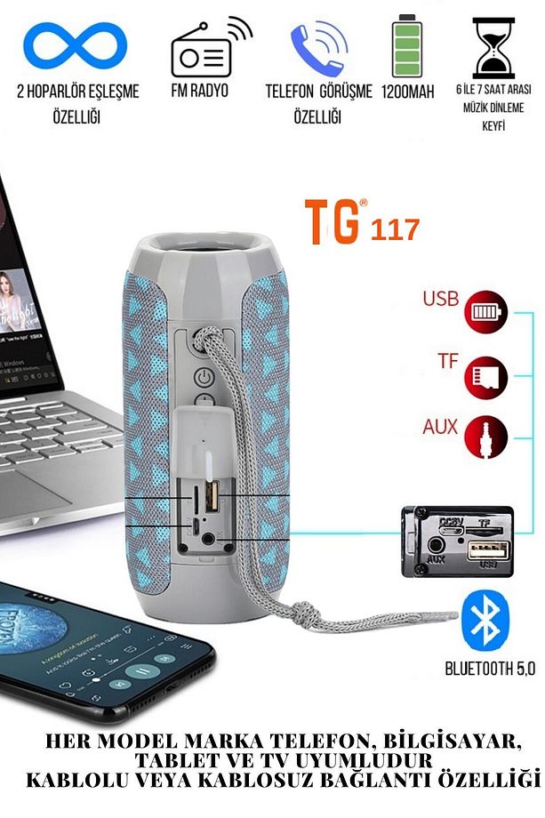 117 Bluetooth Hoparlör Bluetooth Hoparlör - 3