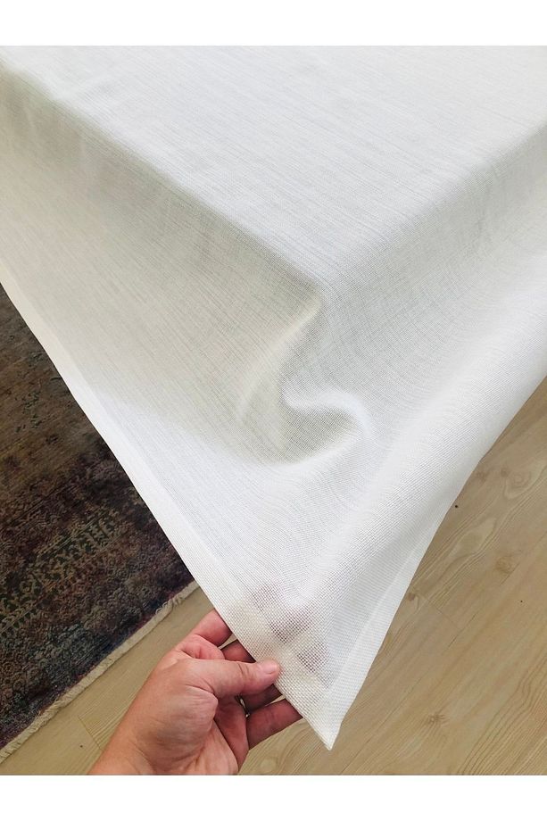 Linen Kumaş Işlenebilir 12 Kişilik Masa Örtüsü - 4