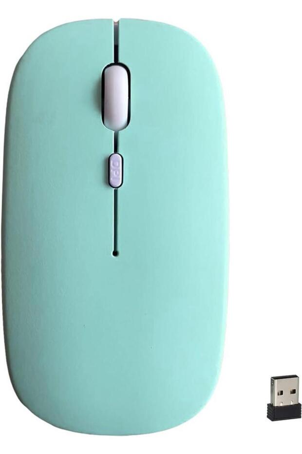 Chuwi Ubook X Pro 13" Uyumlu Kablosuz Bluetooth Pilli Optik Mouse - Yeşil - 1