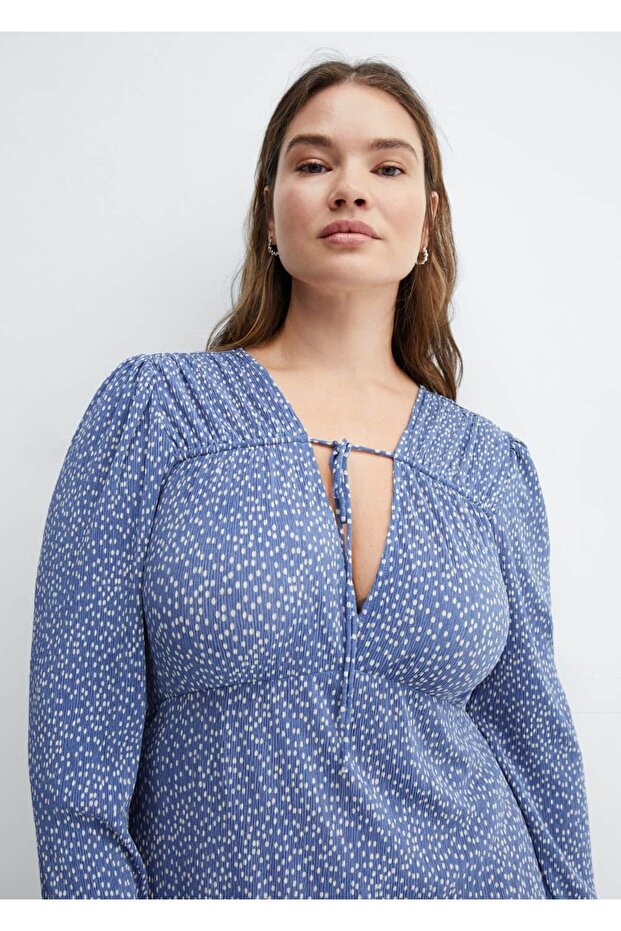 فستان منقوش بفيونكة - 6