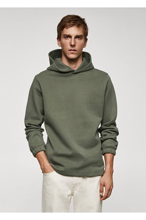 Kapüşonlu pamuklu sweatshirt - 1