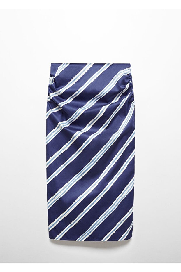 Çizgili yırtmaçlı etek - 3
