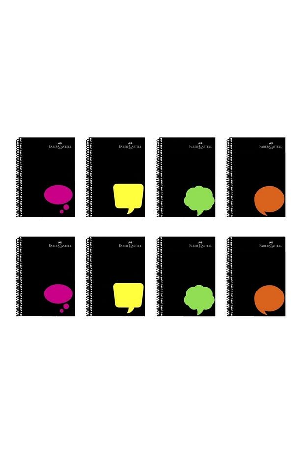 Spiralli Plastik Kapak Neon 80 Yaprak 8'li Defter Seti (4 Adet Çizgili -4 Adet Kareli) - 2