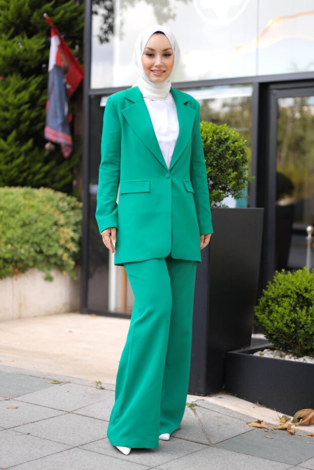 Almira Jacket Trousers Set - Green