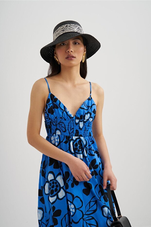 Kadın Ip Askılı Midi Elbise - 4