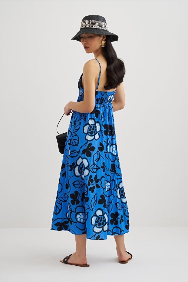 Kadın Ip Askılı Midi Elbise - 3