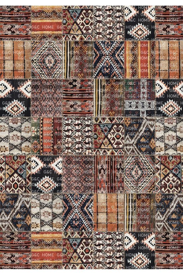 Kilim Dijital Baskı Yıkanabilir Kaymaz Taban Salon Mutfak Balkon Halısı Yolluk - 2