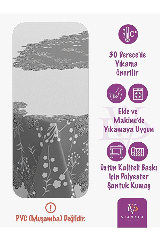 مفرش طاولة عملي منقوش مناسب للاستخدام اليومي - 4