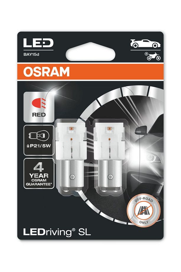 Çift Duy Kırmızı 1016 Led Stop Ampulü LEDriving SL 7528DRP.02B (2'li Paket) - 1