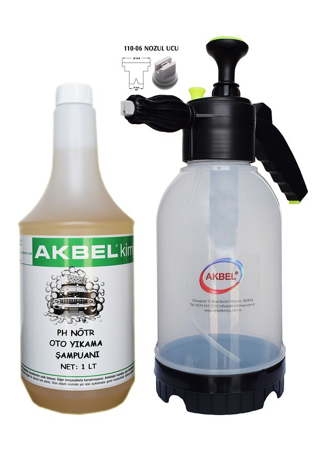 KÖPÜK YAPAN BASINÇLI POMPA 2 LT+PH NÖTR OTO ŞAMPUANI 1 LT - 1