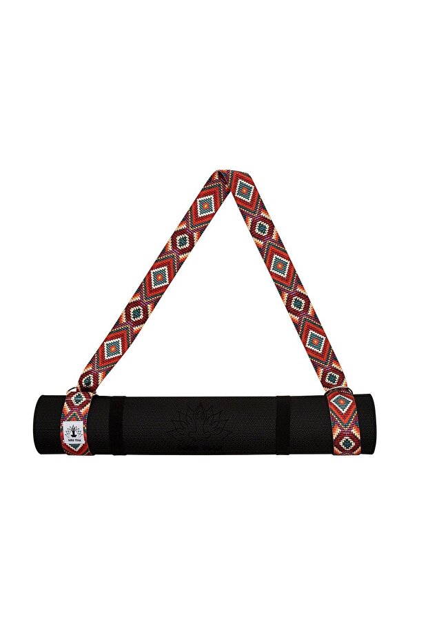 Yoga Mat Carrying Strap Red Ethnic Pattern Yoga Belt