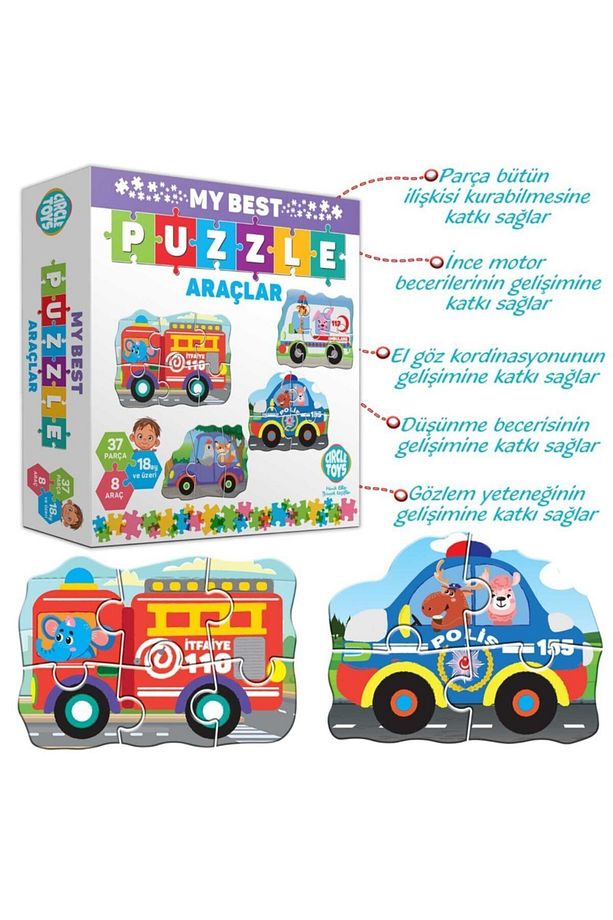 18-36 Ay Hayvanlar Ve Taşıtlar Puzzle Set - 5
