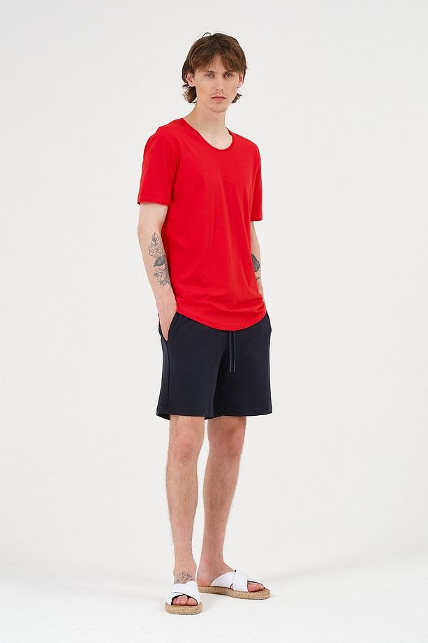 Unisex Lacivert Pamuk İçerikli Regular Fit Yazlık Rahat Şort - 3