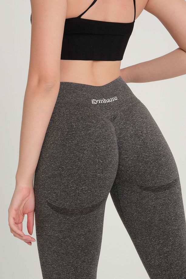 Gri Gymhams Kalçası Büzgülü Kalça Şekillendirici Push Up Spor Tayt - 1