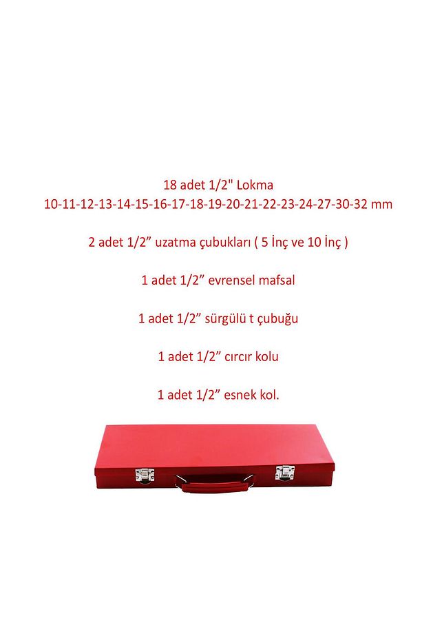 Lokma Takımı 24 Parça Uzatma T Kolu Buji Araç Tamir Cırcırlı Chrome Vanadium 1/2 Dr Socket Set - 4
