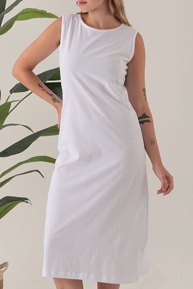 Rochie lungă albă de damă - 5