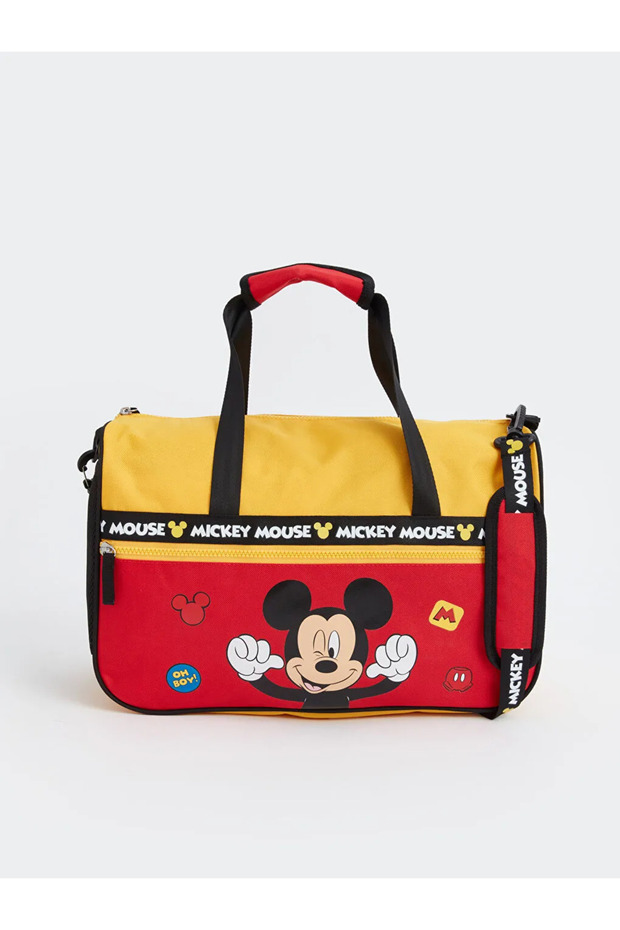Lcw Accessories Boy's Sports Bag with Vivid Red Mickey Mouse Print