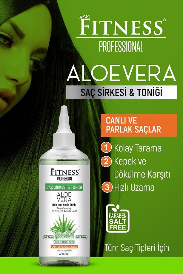 Aloe Vera Özlü Saç Sirkesi & Saç Toniği 400 Ml - Kepek Ve Dökülme Karşıtı - Hızlı Uzama Etkili - 3
