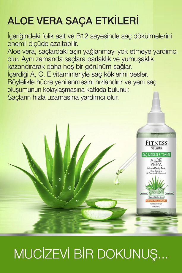 Aloe Vera Özlü Saç Sirkesi & Saç Toniği 400 Ml - Kepek Ve Dökülme Karşıtı - Hızlı Uzama Etkili - 4