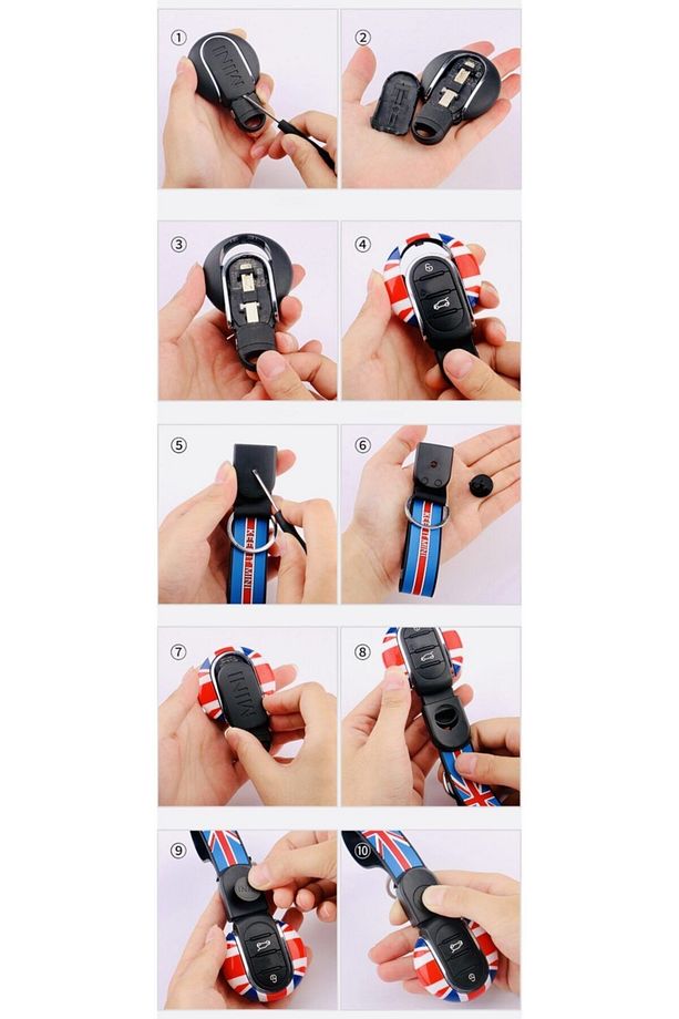 Mini John Cooper Works F54 F55 F56 F60 Anahtar Kumanda Kabı Anahtarlık 2 Li Set - 8