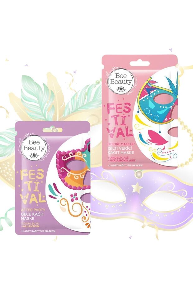 Before Make-Up - After Party Paper Mask Set of 2