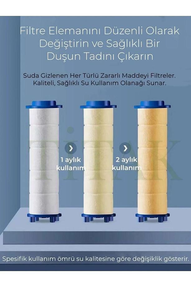 (3ADET) Yeni Nesil Kireç Önleyici Arıtmalı Su Tasarruflu Duş Başlığı Filtresi Yedek Filtre - 3
