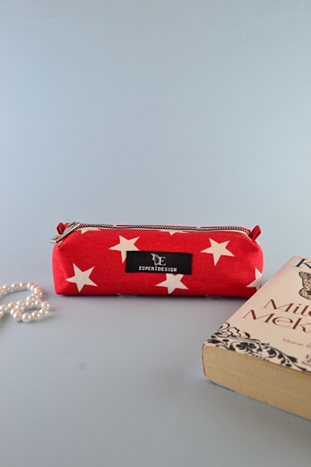Design Red Large Pencil Case Pen Holder Makeup Bag Multi-Purpose Organizer