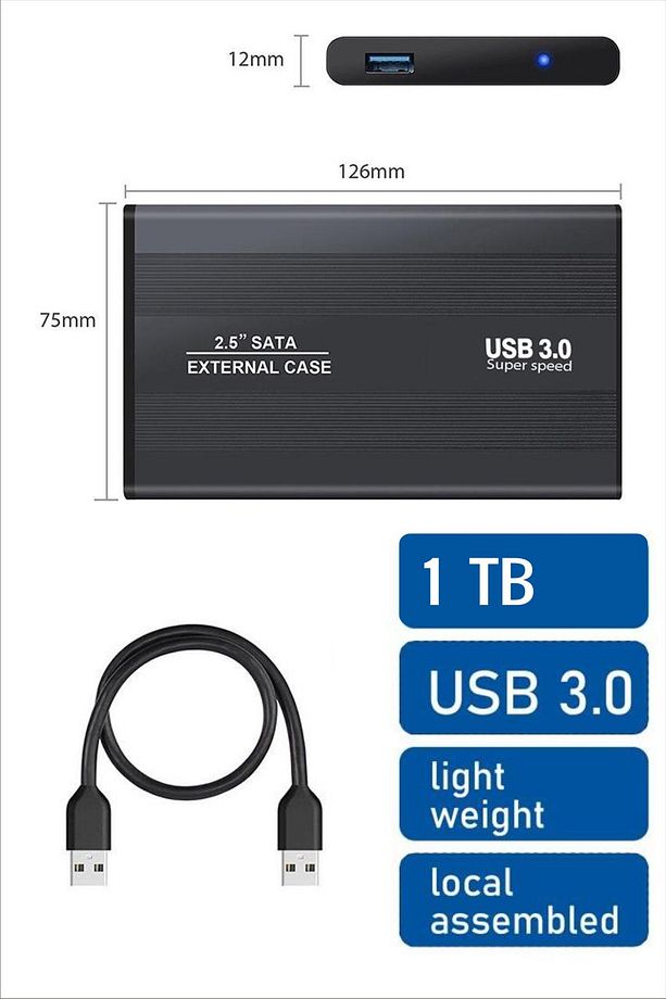 1 TB 2.5"  USB 3.0 Taşınabilir Disk - 3