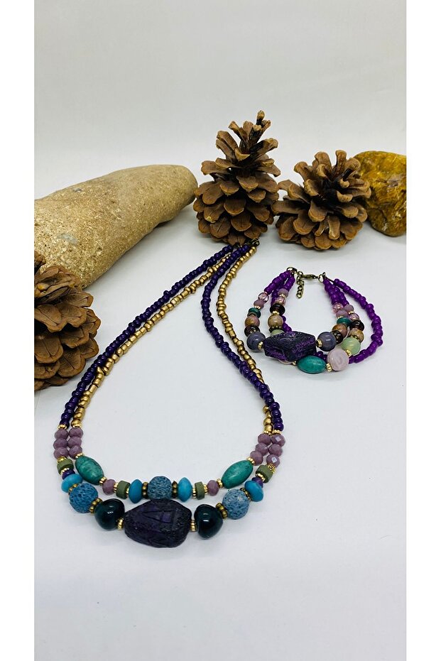 Handmade Ethnic Hippie Authentic Necklace Bracelet Set