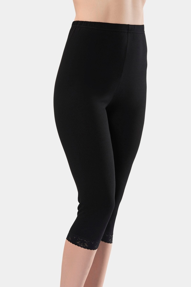2 Pieces of Women's Below the Knee Leggings - 95% Cotton, 5% Lycra Lace Legs