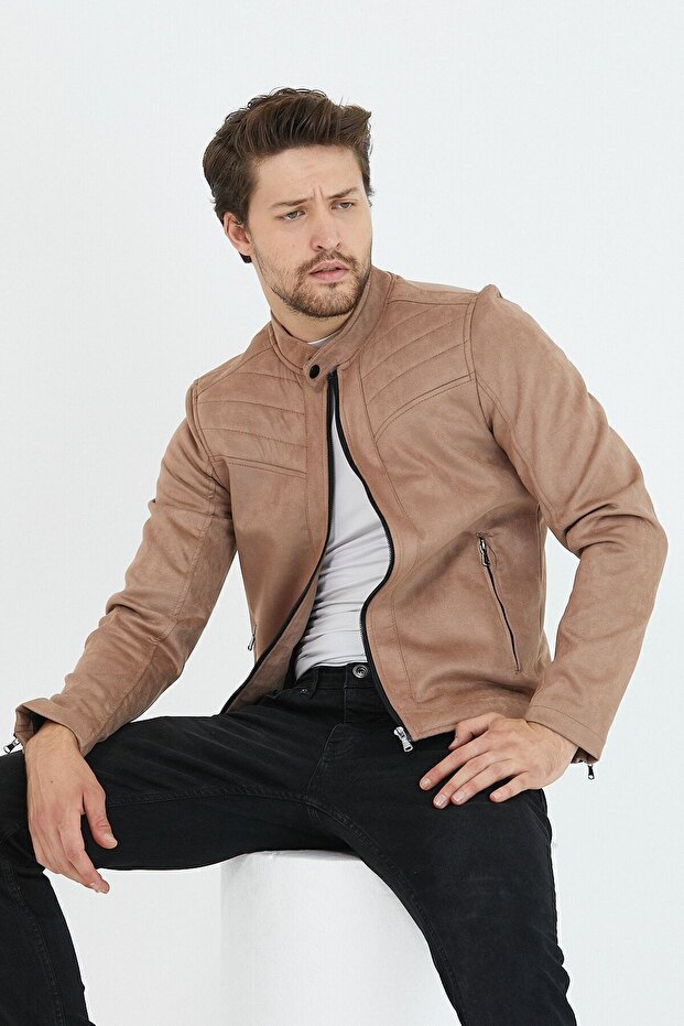Men's Vizyon Seasonal Slim Fit Suede Jacket & Coat