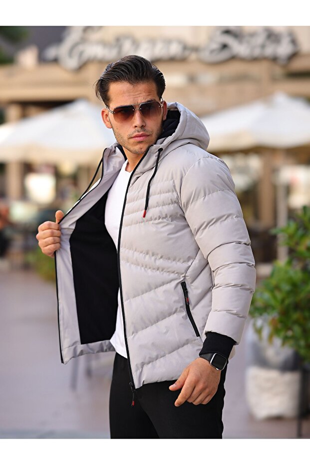 Water and Windproof Men's Fleece Puffer Jacket