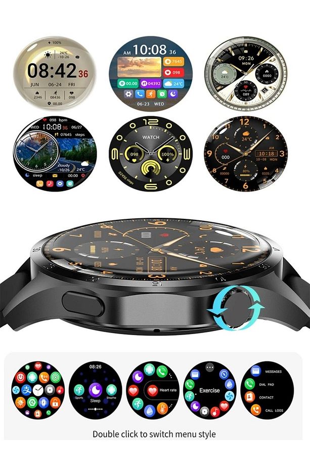 GT4 AMOLED EKRAN + 3 KORDONLU + ÇELİK KASA AKILLI SAAT (2023 YENİ MODEL) - 4